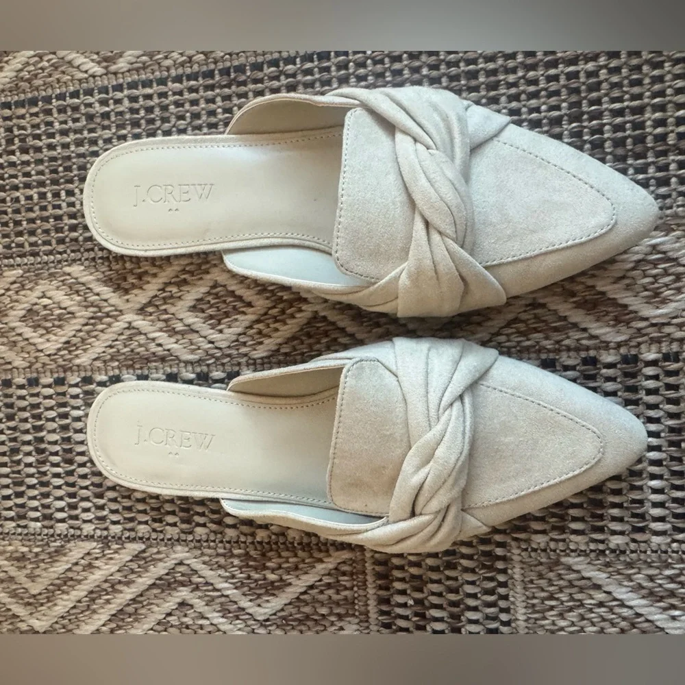 J. Crew Cream Mules with Knot Detail Size 5.5 - Picture 2 of 3